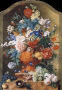 HUYSUM, Jan van Flowers in a Terracotta Vase oil on canvas